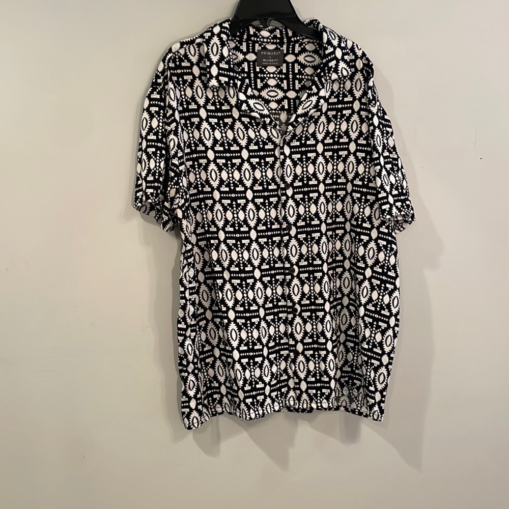 Black and White Patterned Button Up